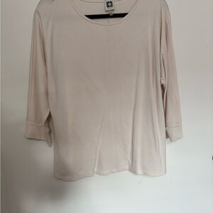 Anne Klein Soft Cream Long Sleeve Top
